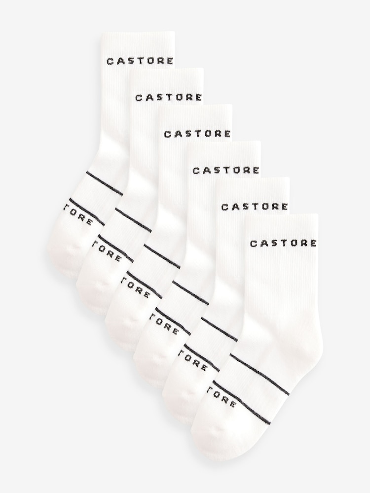 حزمة من 6 جوارب بطول متوسط بنعل موسَّد تشكيلة Back to School من Castore - Image 1 of 9