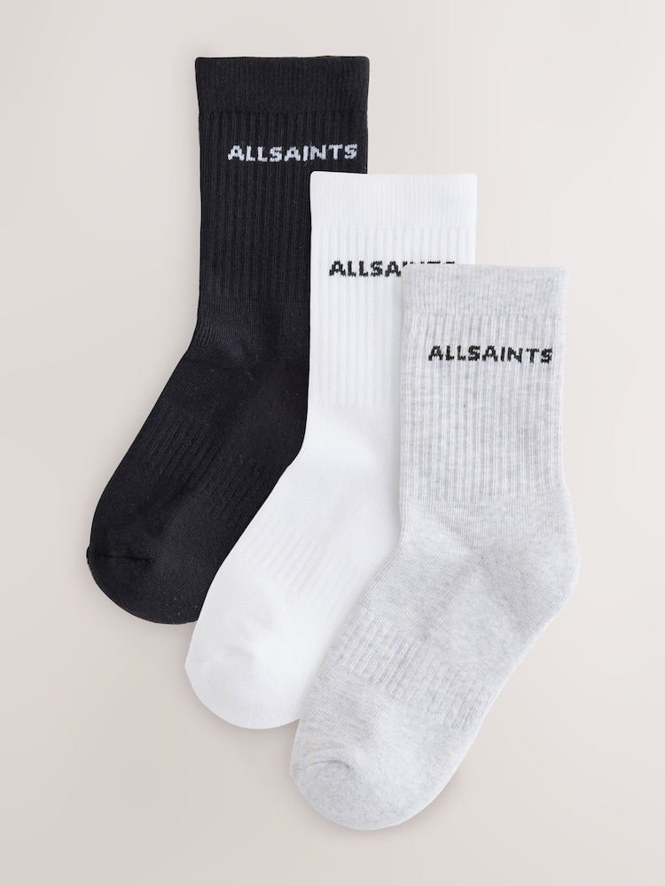 smALLSAINTS Multi Logo Cushioned Sole Socks 3 Pack - Image 1 of 6 smALLSAINTS Multi Logo Cushioned Sole Socks 3 Pack - Image 1 of 6