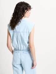 French Connection Blue Chess Denim Shirt - Image 2 of 6