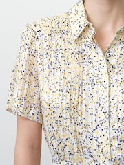 French Connection White Julia Satin Stripe Summer Shirt Dress - Image 4 of 6