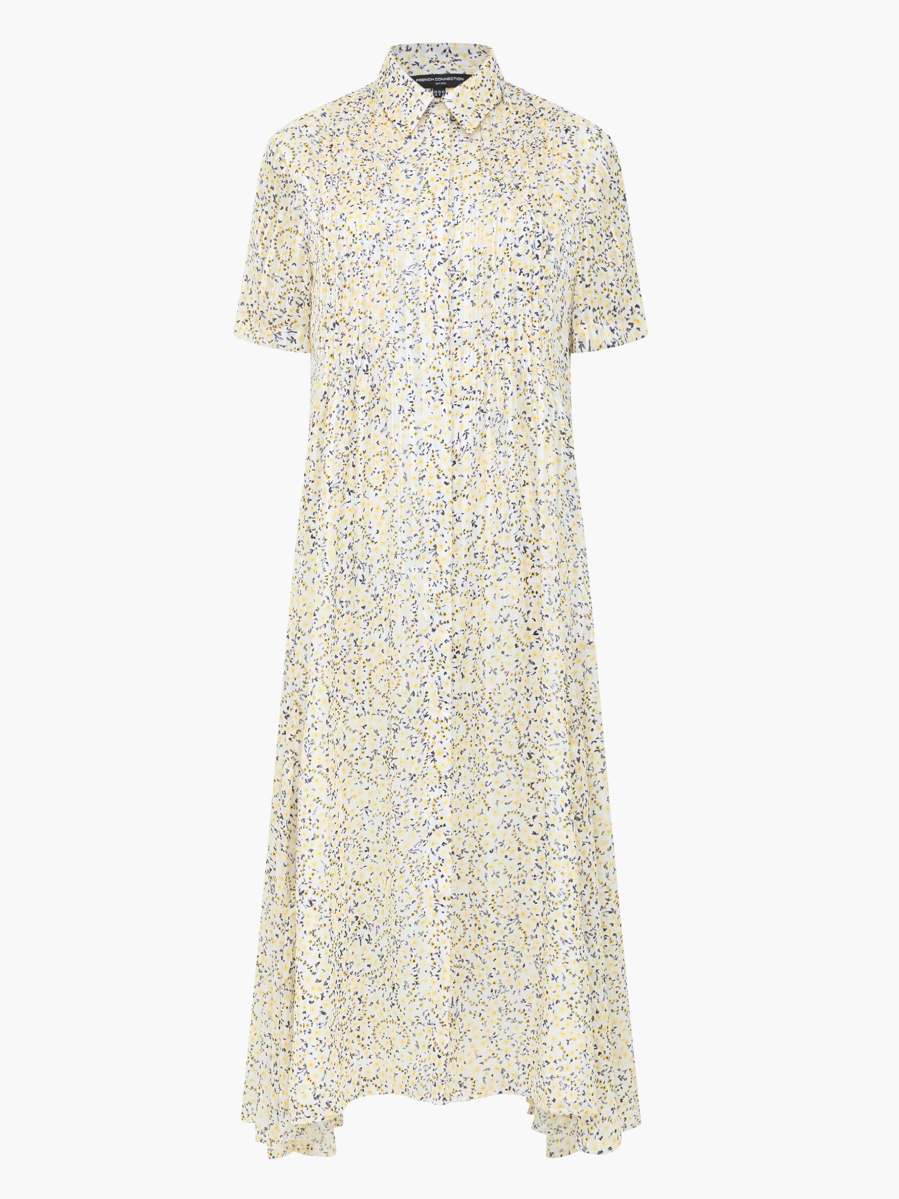 Buy French Connection White Julia Satin Stripe Summer Shirt Dress