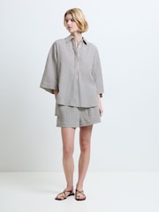 French Connection Black Lia Stripes Top - Image 1 of 6