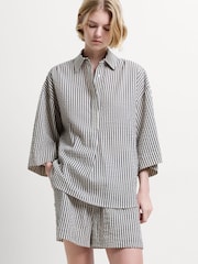 French Connection Black Lia Stripes Top - Image 3 of 6