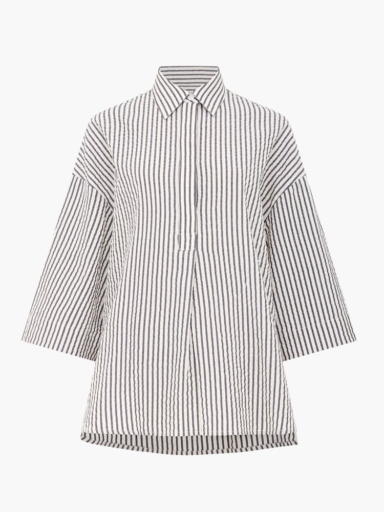 French Connection Black Lia Stripes Top - Image 6 of 6