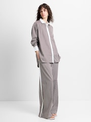 French Connection Brown Cambria Cotton Striped Shirt - Image 3 of 4
