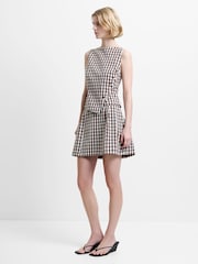French Connection Brown Lexi Suiting Asymmetric Button Top - Image 5 of 6