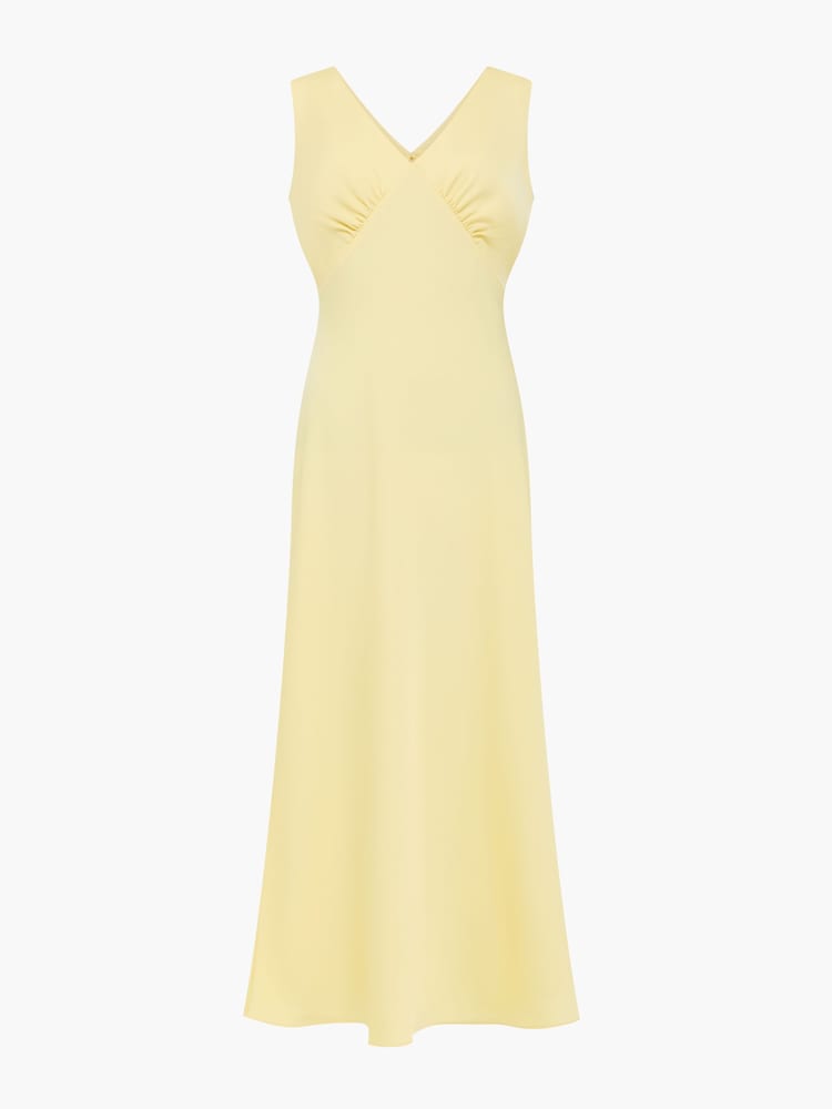 French Connection Yellow Bernice Satin Twill Slip Dress - Image 6 of 6