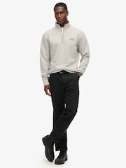 Superdry Grey Essential Logo Half Zip Sweatshirt - Image 4 of 6