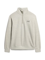 Superdry Grey Essential Logo Half Zip Sweatshirt - Image 5 of 6