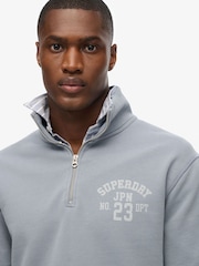 Superdry Blue Athletic Essentials Half Zip Sweatshirt - Image 4 of 6
