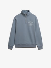 Superdry Blue Athletic Essentials Half Zip Sweatshirt - Image 5 of 6