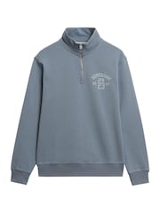 Superdry Blue Athletic Essentials Half Zip Sweatshirt - Image 6 of 6