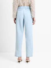 French Connection Blue Chess Denim Tapered Leg Jeans - Image 2 of 7