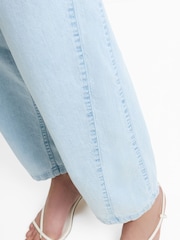 French Connection Blue Chess Denim Tapered Leg Jeans - Image 6 of 7