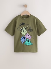 Khaki Alien Short Sleeve Graphic T-Shirt (3-16yrs) - Image 1 of 4