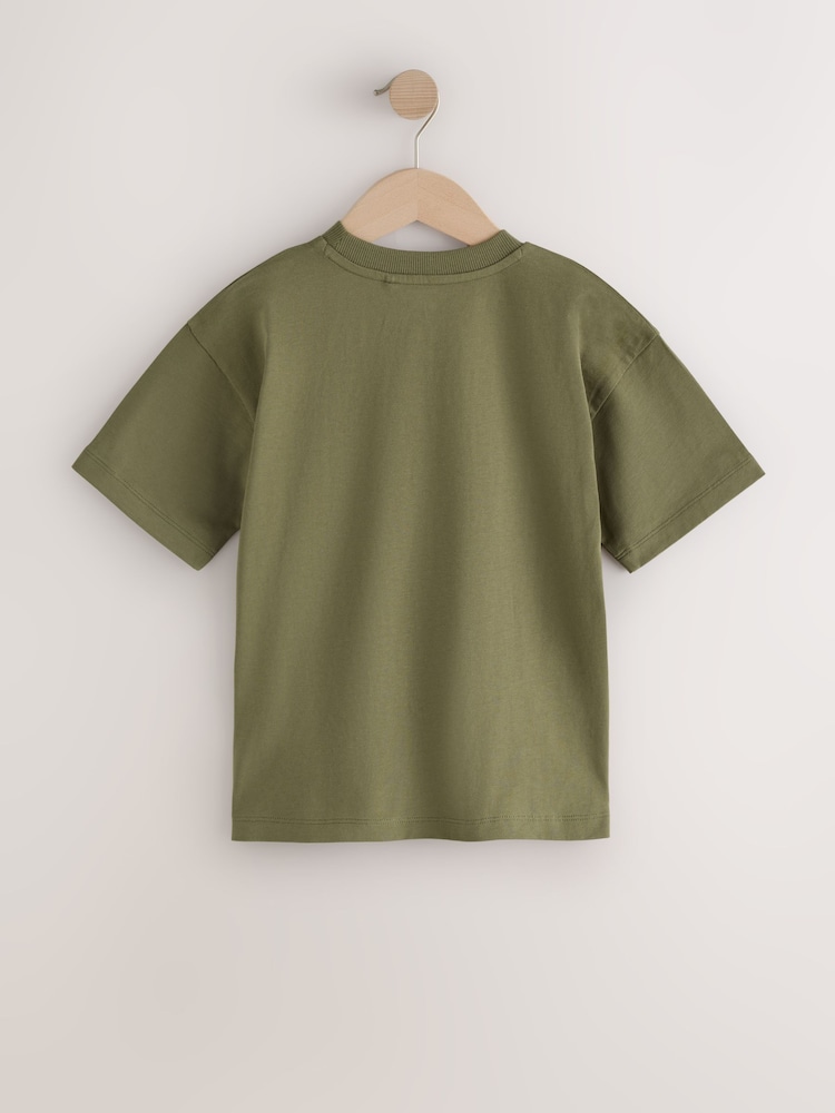 Khaki Alien Short Sleeve Graphic T-Shirt (3-16yrs) - Image 2 of 4 Khaki Alien Short Sleeve Graphic T-Shirt (3-16yrs) - Image 2 of 4
