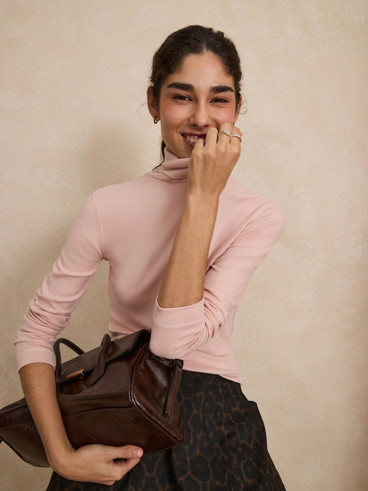 Pink Roll Neck Long Sleeve Top - Image 2 of 5 Pink Roll Neck Long Sleeve Top - Image 2 of 5