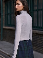 Charcoal Grey Premium Wool Roll Neck Long Sleeve T-Shirt - Image 3 of 4