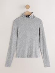 Charcoal Grey N.Premium Wool Roll Neck Long Sleeve T-Shirt - Image 5 of 7