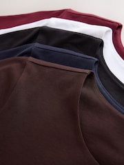 Multi Long Sleeve Crew Neck Fitted T-Shirts 5 Pack - Image 7 of 8