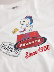 White Snoopy Licence Graphic Long Sleeve Boxy Relaxed T-Shirt - Image 8 of 9