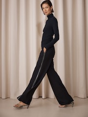 Black Roll Neck Long Sleeve Top - Image 2 of 5