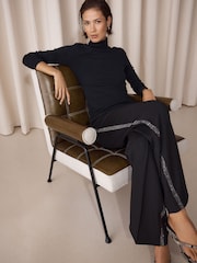 Black Roll Neck Long Sleeve Top - Image 3 of 5