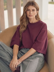 Burgundy N. Premium Short Sleeve Crew Neck T-Shirt - Image 1 of 5