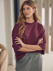 Burgundy N. Premium Short Sleeve Crew Neck T-Shirt - Image 3 of 5