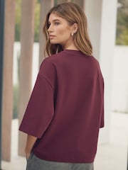 Burgundy N. Premium Short Sleeve Crew Neck T-Shirt - Image 4 of 5