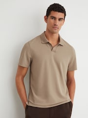 Reiss Stone Dover Textured Open-Collar Polo Shirt - Image 4 of 6