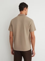 Reiss Stone Dover Textured Open-Collar Polo Shirt - Image 5 of 6