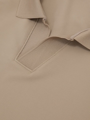 Reiss Stone Dover Textured Open-Collar Polo Shirt - Image 6 of 6
