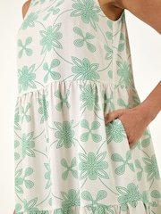 Roman White Floral Motif Midi Dress - Image 5 of 5