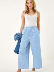 Roman Blue Gingham Culottes - Image 3 of 6