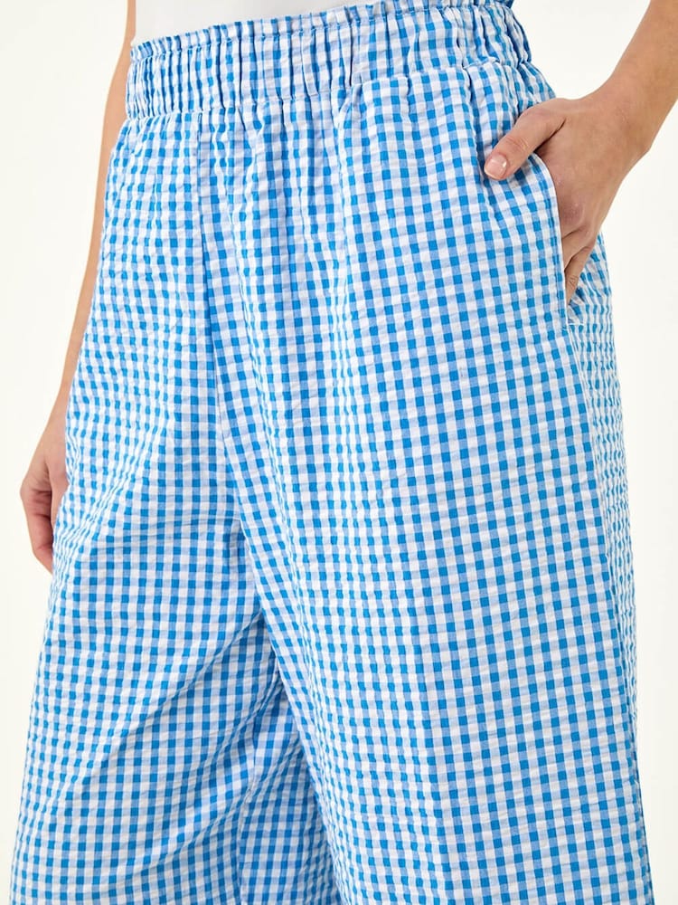 Roman Blue Gingham Culottes - Image 6 of 6