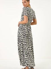 Roman Black Geo Print V-Neck Maxi Dress - Image 4 of 5