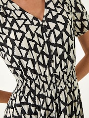 Roman Black Geo Print V-Neck Maxi Dress - Image 5 of 5