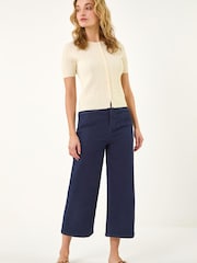 Roman Natural Cable Knit Buttoned Top - Image 2 of 5