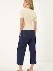 Roman Natural Cable Knit Buttoned Top - Image 3 of 5