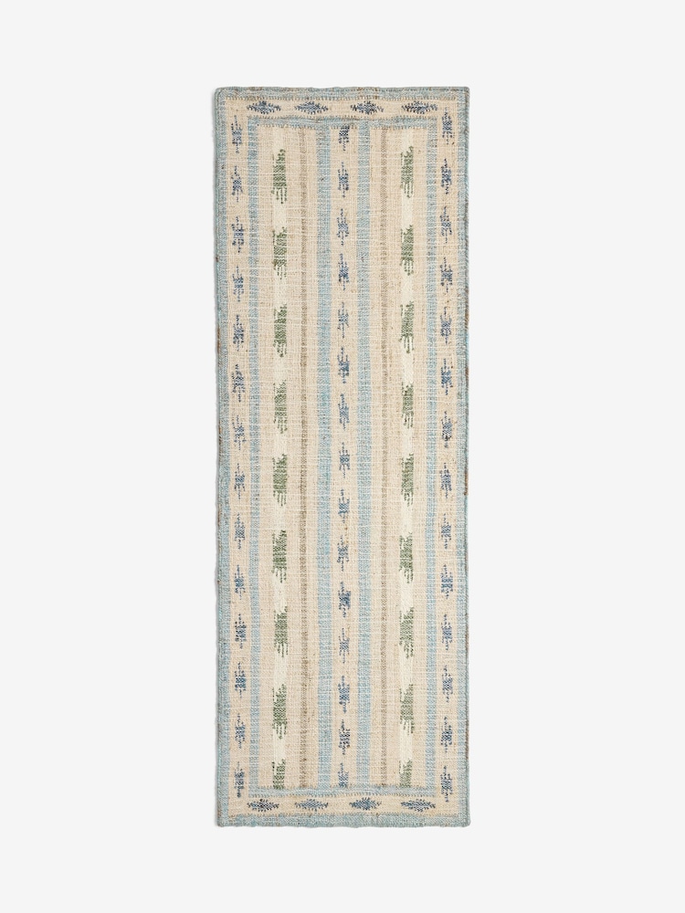 Nina Campbell Blue Ikat Jute Runner - Image 5 of 5