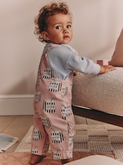 Pink Milk Club Baby Long Sleeve Bodysuit And Woven Dungarees Set 2 Piece (0mths-2yrs) - Image 4 of 11