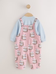 Pink Milk Club Baby Long Sleeve Bodysuit And Woven Dungarees Set 2 Piece (0mths-2yrs) - Image 8 of 11