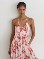 Reiss Pale Pink Tabitha Reiss | NYBG Butterfly-Embroidered Maxi Dress - Image 1 of 7