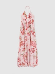 Reiss Pale Pink Tabitha Reiss | NYBG Butterfly-Embroidered Maxi Dress - Image 2 of 7