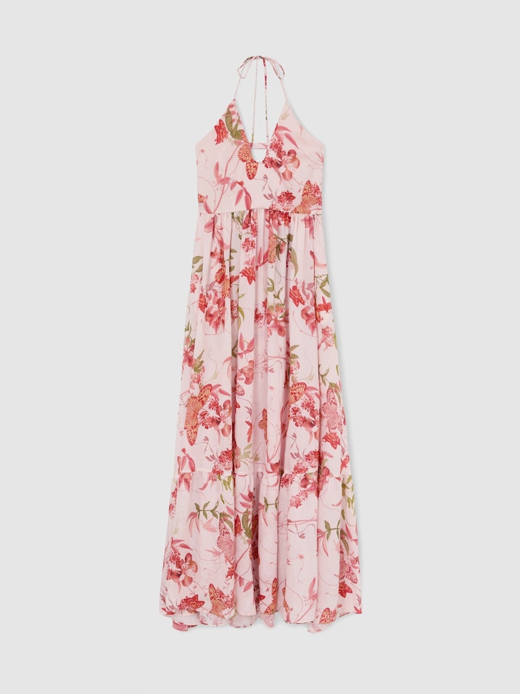 Reiss Pale Pink Tabitha Reiss | NYBG Butterfly-Embroidered Maxi Dress - Image 2 of 7 Reiss Pale Pink Tabitha Reiss | NYBG Butterfly-Embroidered Maxi Dress - Image 2 of 7
