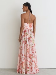 Reiss Pale Pink Tabitha Reiss | NYBG Butterfly-Embroidered Maxi Dress - Image 6 of 7
