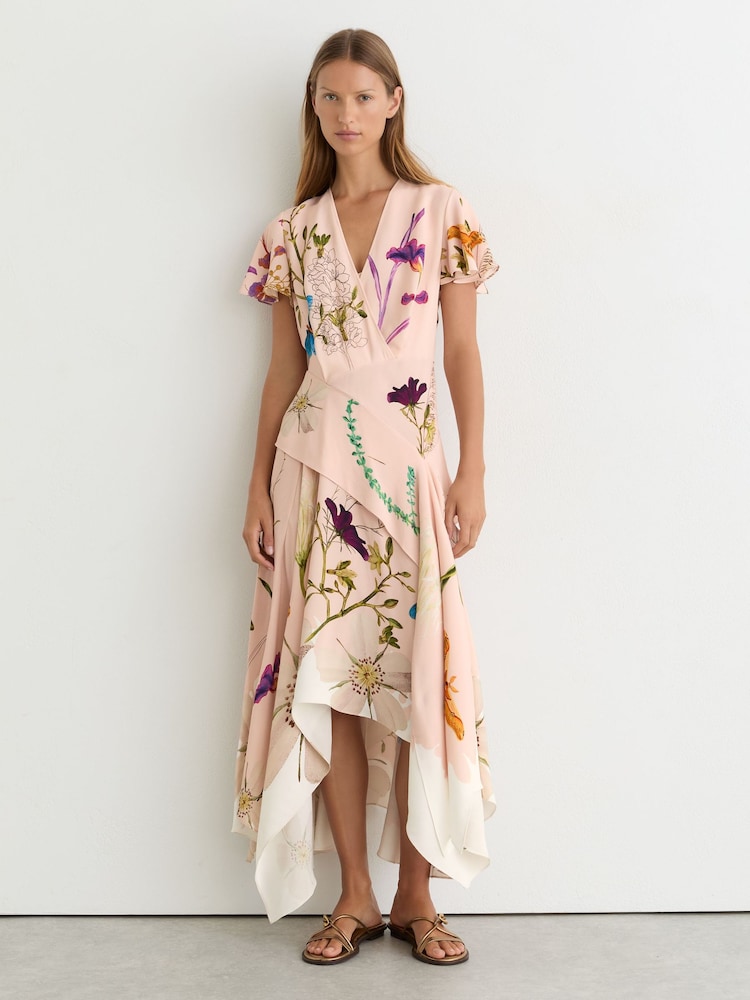 pink handkerchief dress Anaak tretat Handkerchief Dress in Fuchsia