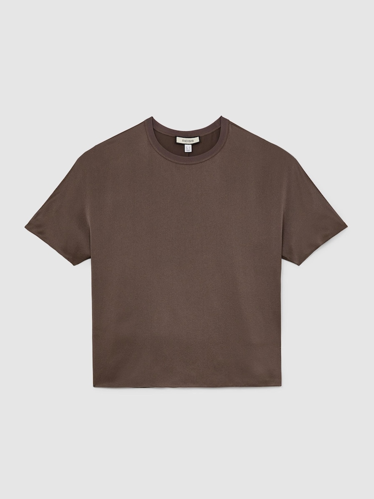 Reiss Mauve Lena Silk Short-Sleeve Top - Image 2 of 7 Reiss Mauve Lena Silk Short-Sleeve Top - Image 2 of 7