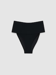 Reiss Black Alba High-Waisted Bikini Bottoms - Image 2 of 6